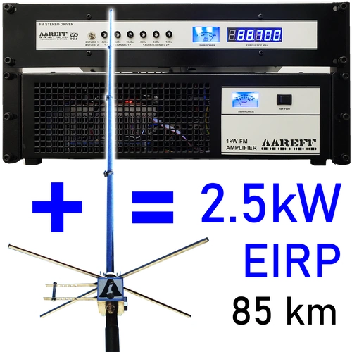 2500W EIRP 19 inch professional equipment rack with FM transmitter and RF amplifier - Stock Code: 2500w58a20