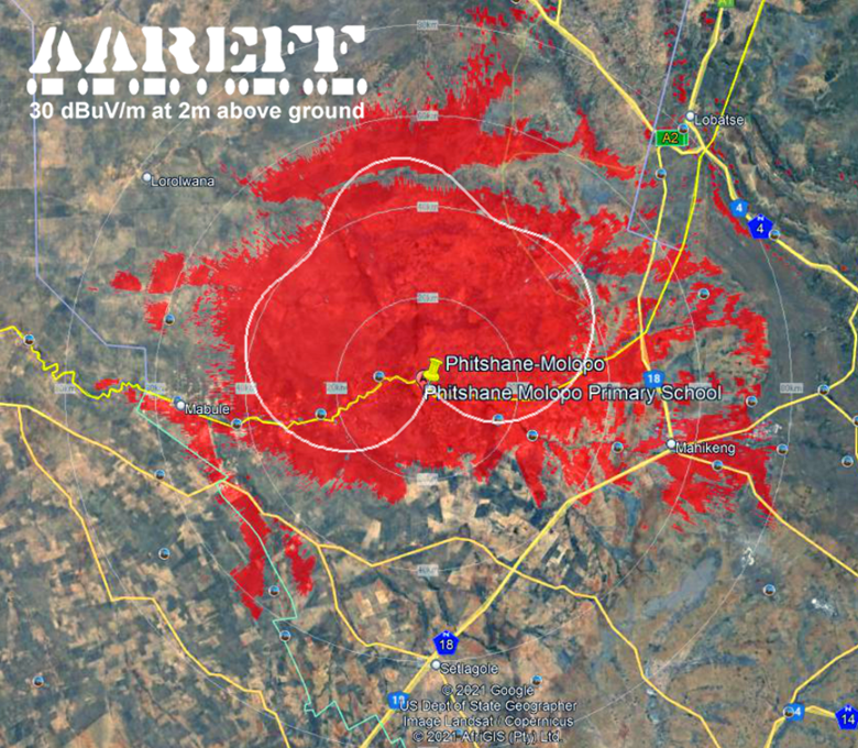 4 Way Log Circular (Hor. And Vert.) Antenna Radiation Plot For Phitshane-Molopo Botswana