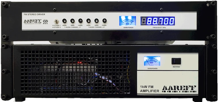 1kW Professional FM Broadcast Transmitter. Front View