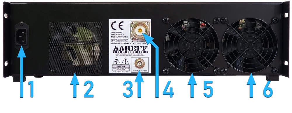 User Manual 1kW Band II VHF FM Broadcasting Amplifier Back Panel Layout