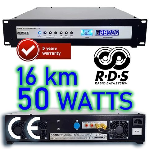 Transmisor de radiodifusión FM profesional 50W. Overview
