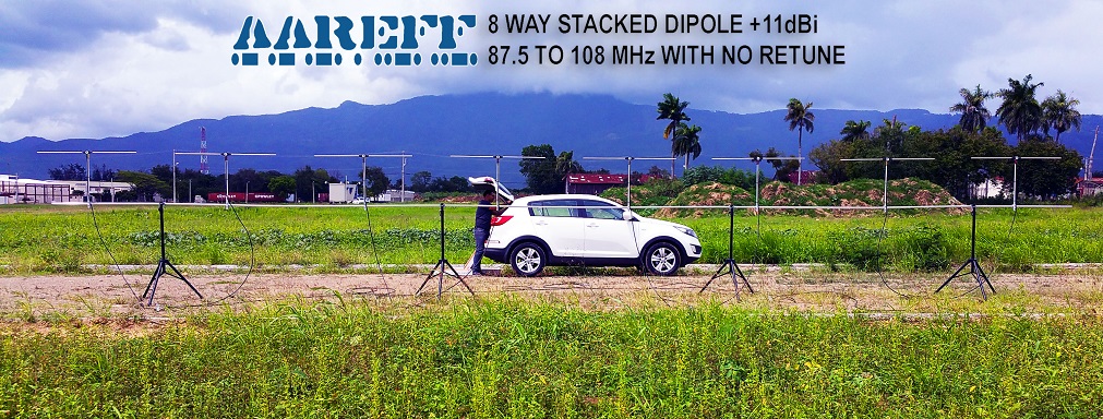 8 Way Stacked Dipole FM Transmitter Antenna