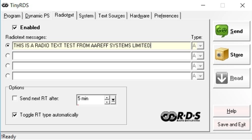 Aareff Tiny RDS Application Program