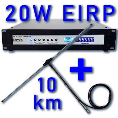 
20 vatios eirp sistema transmisor FM
