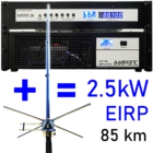 
System includes 1kW transmitter (FM Stereo Driver, Audio Processing, Fully Programmable Dynamic RDS and a 1kW RF Amplifier), +4.8dBi 5/8 wave antenna and 20mt LMR400 antenna cable. Free shipping and 5 years warranty. Also includes.

