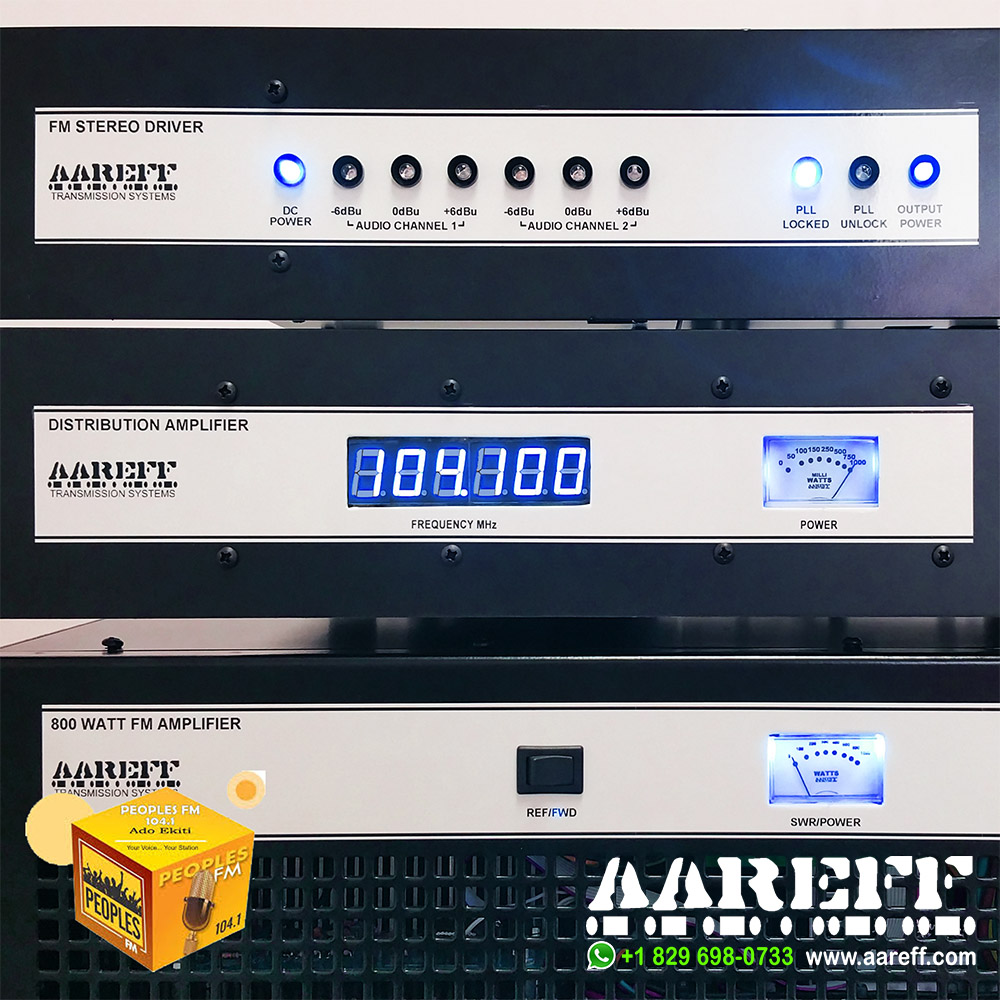 The driver exciter section of Peoples FM 6.4kW Aareff transmitter