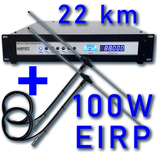 100W EIRP 19 inch professional equipment rack with FM transmitter and RF amplifier - Stock Code: 100w2a20
