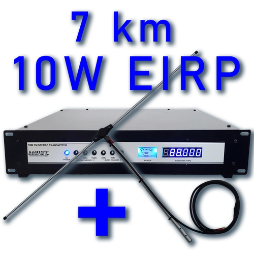 10W EIRP 19 inch professional equipment rack with FM transmitter and RF amplifier - Stock Code: 10w1a12