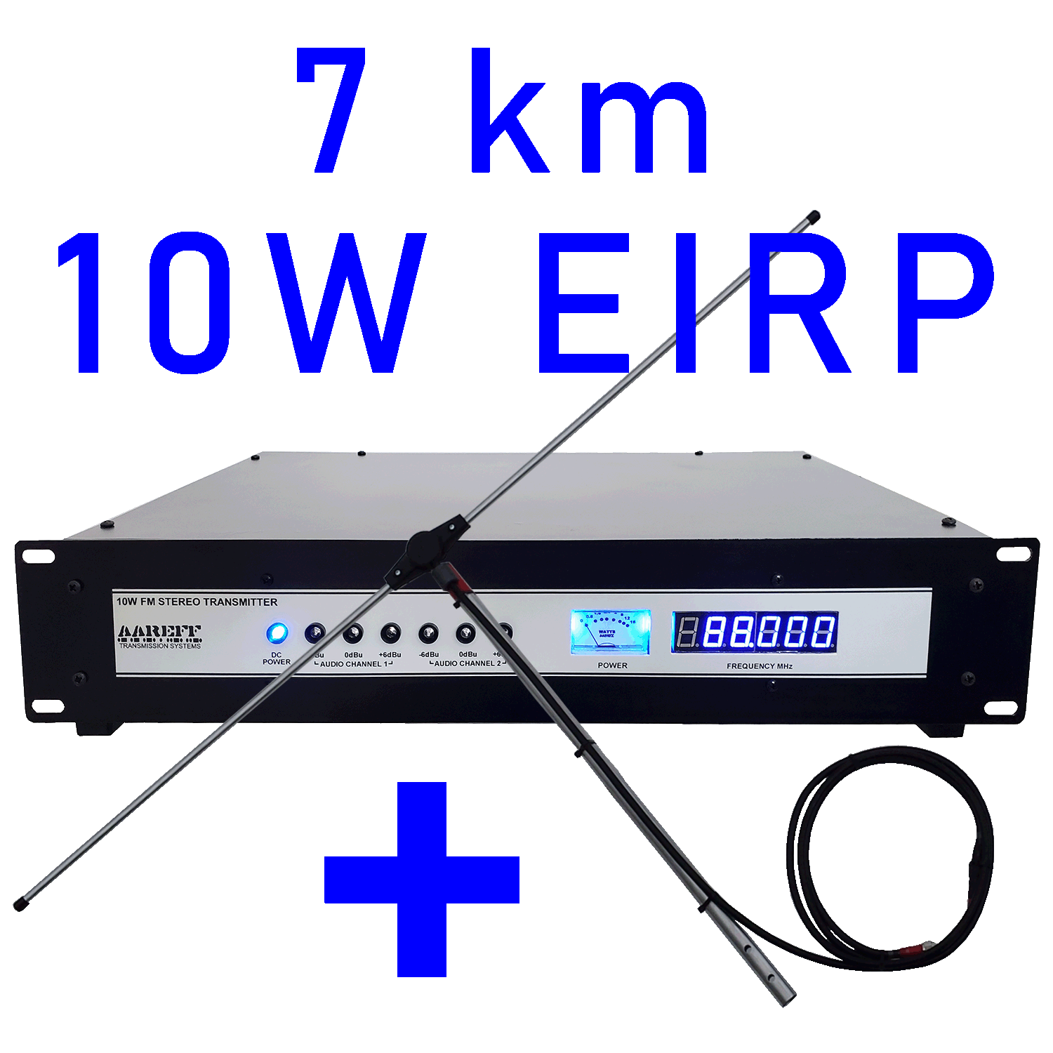10W EIRP 19 inch professional equipment rack with FM transmitter and RF amplifier