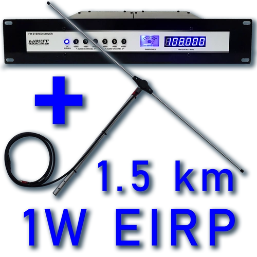 1W EIRP 19 inch professional equipment rack with FM transmitter and RF amplifier - Stock Code: 1w1a12
