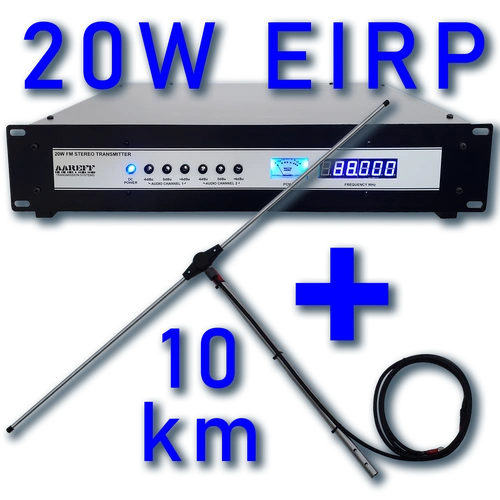 20W EIRP 19 inch professional equipment rack with FM transmitter and RF amplifier - Stock Code: 20w1a12
