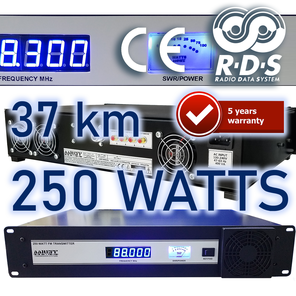 250W Professional FM Radio Transmitter