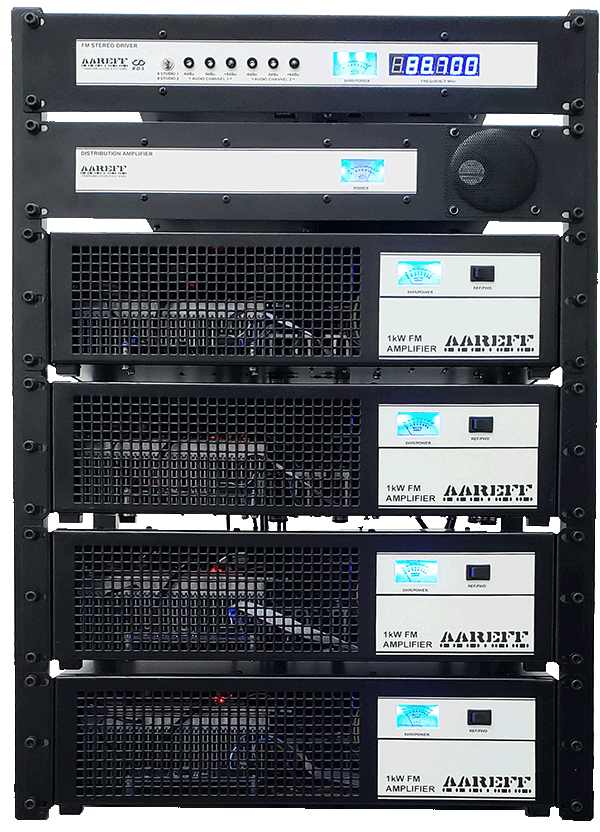 50000W EIRP 19 inch professional equipment rack with FM transmitter and RF amplifier