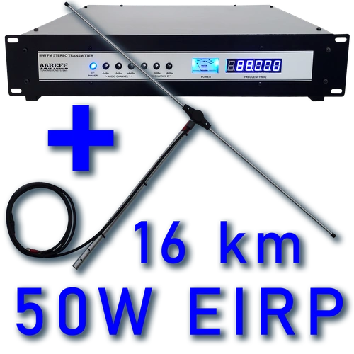 50W EIRP 19 inch professional equipment rack with FM transmitter and RF amplifier - Stock Code: 50w1a12