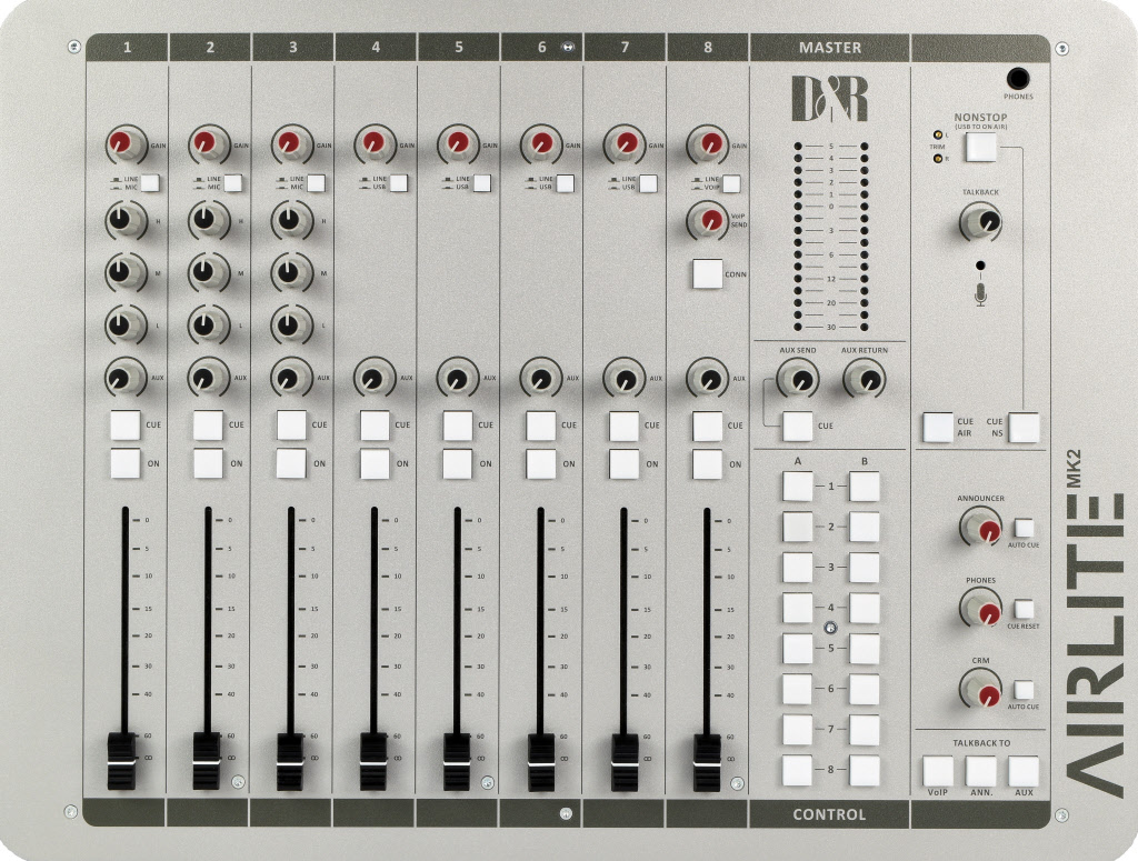 D&R Airlite-USB MK2 console de mixage 8 canaux Radio On-Air